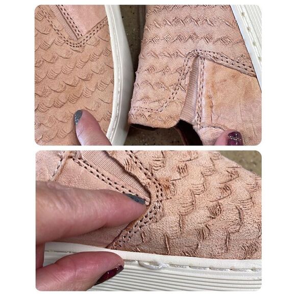 Söfft Somers Textured Distressed Leather Slip On Sneakers 7.5 Blush Pink - Picture 7 of 13